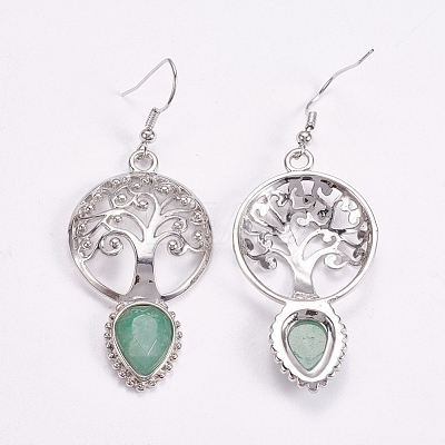 Brass Dangle Earrings EJEW-G240-B08-1