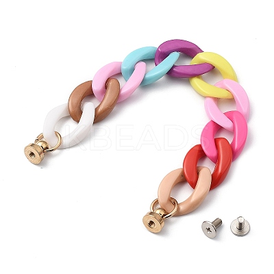 Opaque Acrylic Curb Chain for DIY Keychains HJEW-JM00400-03-1