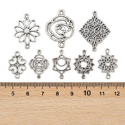 40Pcs 8 Styles Tibetan Style Alloy Links/Connectors TIBE-FP0001-18-1