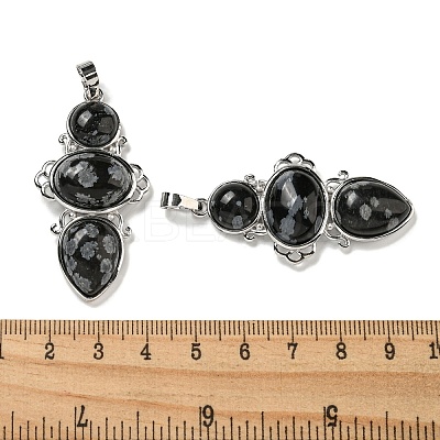 Natural Snowflake Obsidian Pendants G-Q158-04C-1