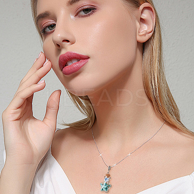 18pcs 6 styles Glass Wishing Bottle European Dangle Charms PALLOY-GA0001-12-1