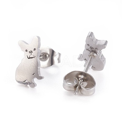 Tarnish Resistant 304 Stainless Steel Puppy Jewelry Sets SJEW-F208-04P-1