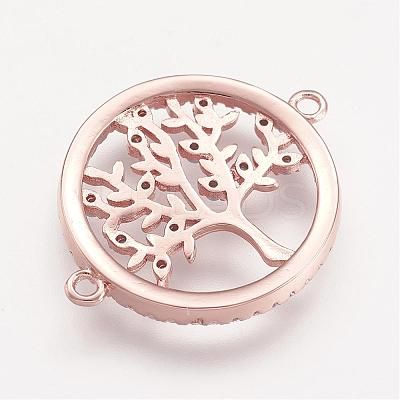 Brass Micro Pave Cubic Zirconia Links ZIRC-F048-58RG-1