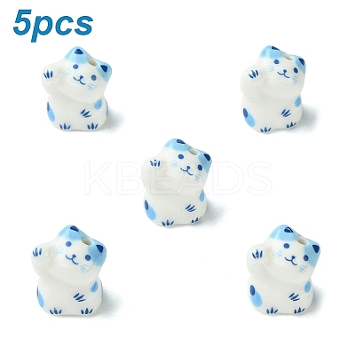 5Pcs Handmade Bright Glazed Porcelain Beads PORC-YW0001-31C-1