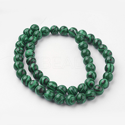 Synthetic Malachite Bead Strands G-G735-70-8mm-1