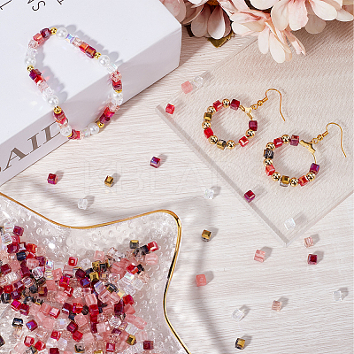 300Pcs 6 Colors Electroplate Glass Beads EGLA-SC0001-36B-1