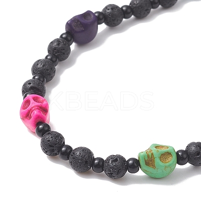 Lava Rock Beaded Mobile Straps HJEW-TA00005-1