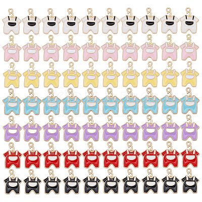 70Pcs 7 Colors Zinc Alloy Enamel Pendants FIND-CA0010-37-1