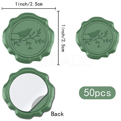 50Pcs Adhesive Wax Seal Stickers DIY-CP0010-53D-1