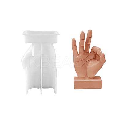 OK Gesture Display Silicone Statue Molds LS-DIY-I096-11-1