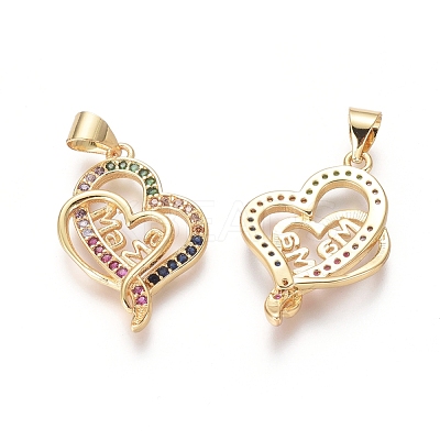 Golden Plated Brass Pendants ZIRC-L087-003G-1