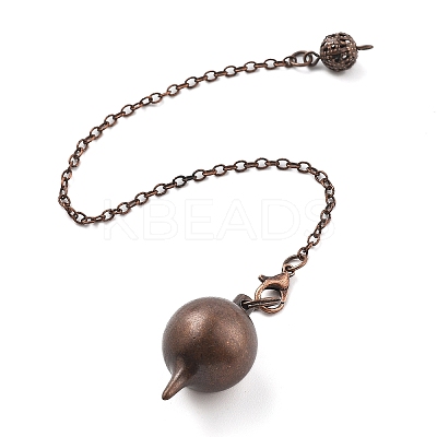 Brass Dowsing Pendulum Big Pointed Round Pendants KK-H491-03R-1