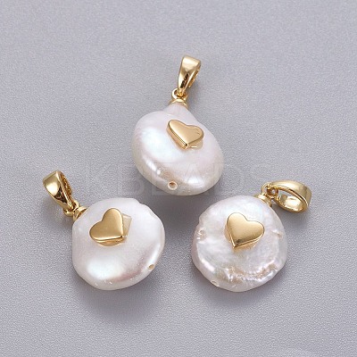 Natural Cultured Freshwater Pearl Pendants LS-KK-L187-15G-1