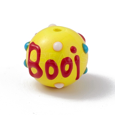 Opaque Painted Glass Beads GLAA-B001-01A-1