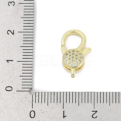Brass Micro Pave Cubic Zirconia Lobster Claw Clasps KK-M311-27G-1