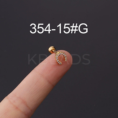 316L Stainless Steel Micro Pave Cubic Zirconia Cartilage Earrings WG094CA-33-1