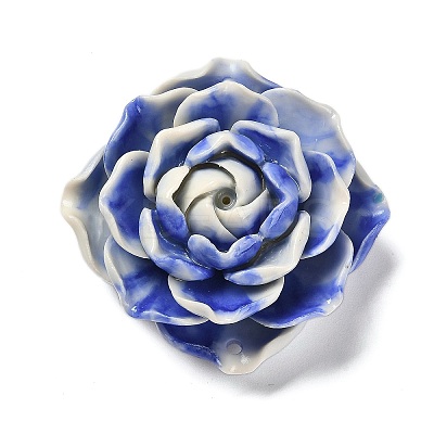 Synthetic Shell Dyed Carved Flower Connector Charms SHEL-D081-01C-1