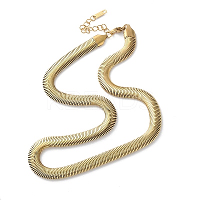 316 Surgical Stainless Steel Flat Snake Chain Necklaces NJEW-P324-01G-1