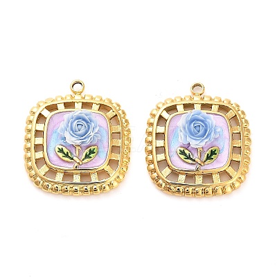304 Stainless Steel Enamel Pendants STAS-B084-10G-01-1