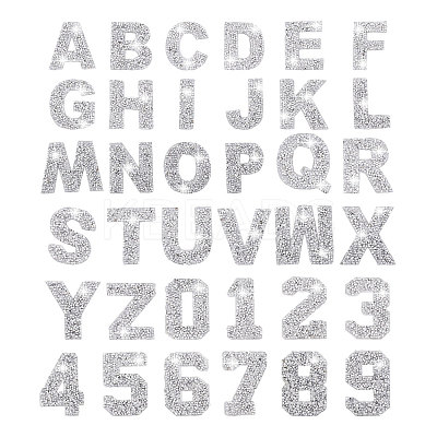 4 Sets 2 Styles Number 0~9 & Alphabet Hotfix Rhinestone PATC-GL0004-13-1