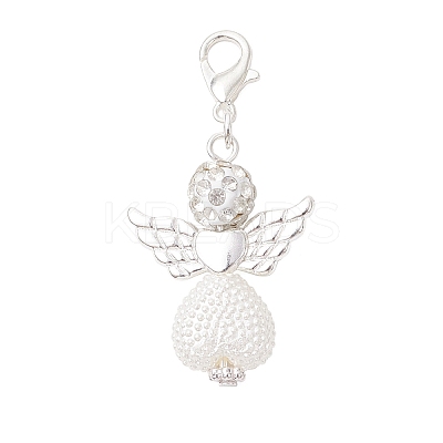 ABS Plastic Imitation Pearl Pendant Decorations HJEW-JM03510-02-1
