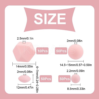 160Pcs 4 Style Food Grade Eco-Friendly Silicone Focal Beads SIL-SC0001-37-1