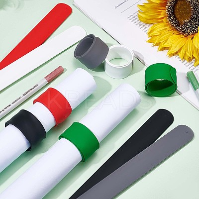 10Pcs 5 Colors Silicone Covered Iron Flip Wraps Holder Clips BJEW-NB0001-04-1