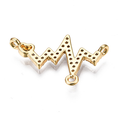 Brass Micro Pave Clear Cubic Zirconia Chandelier Component Links X-KK-S359-150-RS-1