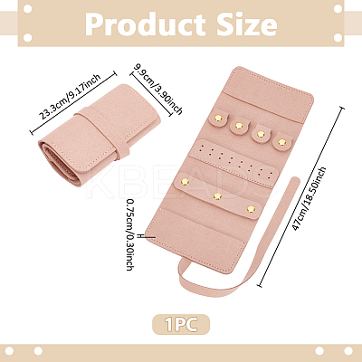 Rectangle PU Leather with Microfiber Jewelry Rolls ABAG-WH0072-013-1