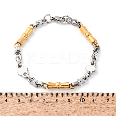 201 Stainless Steel Byzantine Chain Bracelets BJEW-B078-159GP-1