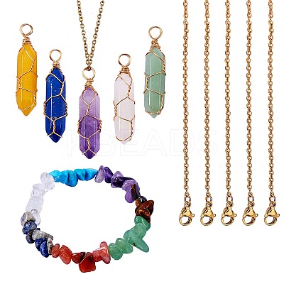 DIY Stone Jewelry Set Making Kit DIY-SZ0007-86-1