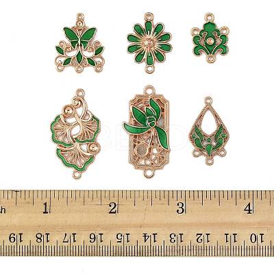 36Pcs 6 Styles Alloy Enamel Connector Charms FIND-FS0004-46A-1