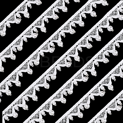 2Yards Polyester with Plastic Pearl Beaded Trim for DIY Sewing Craft OCOR-PH0036-53A-1