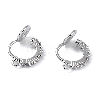 Brass with Cubic Zirconia Cuff Earring Findings KK-B087-14P-1
