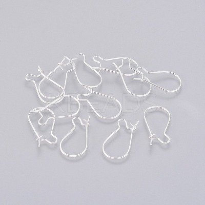Brass Hoop Earrings Findings Kidney Ear Wires X-KK-G184-S-1