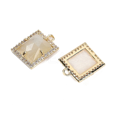 Natural Moonstone Faceted Rectangle Pendants G-I375-05G-02-1