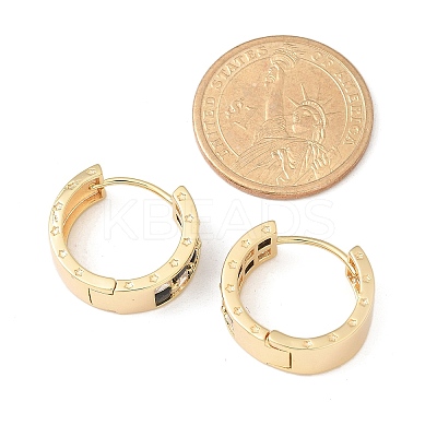 Brass Micro Pave Cubic Zirconia Hoop Earrings EJEW-H152-01C-G-1