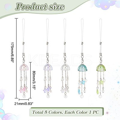 Glass Flower Pendant Decoration HJEW-AB00462-1