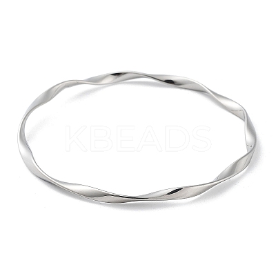 Non-Tarnish Twist 304 Stainless Steel Bangles BJEW-G684-04P-1