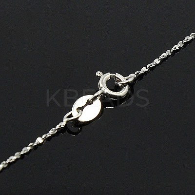 Anti-Tarnish Trendy Unisex Rhodium Plated 925 Sterling Silver Chain Necklaces STER-M034-B-19-1