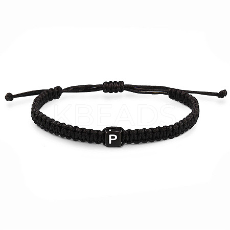 Cube with Letter Pattern Resin Beads Braided Bead Bracelets FS-WGC1D79-07-1