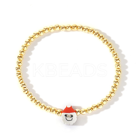 Christmas Brass Beaded Stretch Bracelets DP1194-7-1