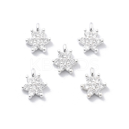 925 Sterling Silver Micro Pave Clear Cubic Zirconia Star Charms STER-D302-04A-S-1
