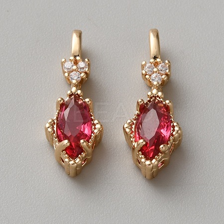 Brass Micro Pave Cubic Zirconia Pendants KK-WH0095-09D-1