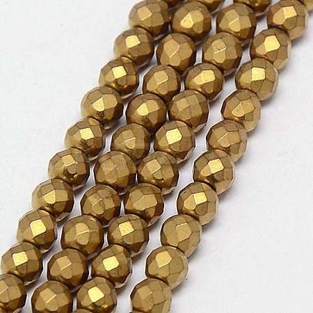Electroplate Non-magnetic Synthetic Hematite Beads Strands G-J169C-4mm-04-1