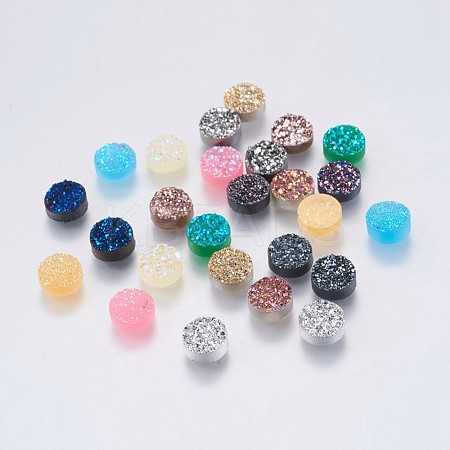 Imitation Druzy Gemstone Resin Cabochons RESI-E012-02-1