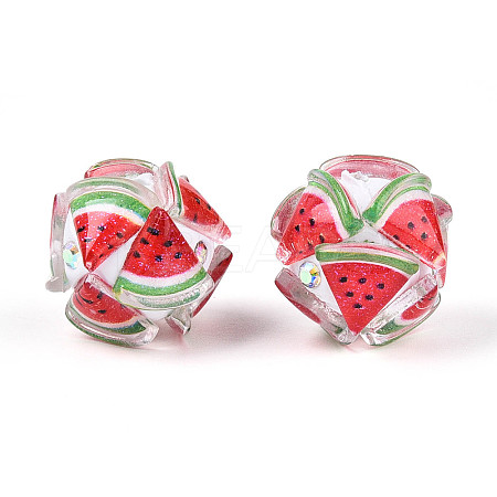 Fruit Round Resin Beads RESI-T059-03E-1