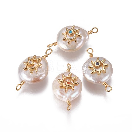 Natural Pearl Links connectors PEAR-I005-15-1