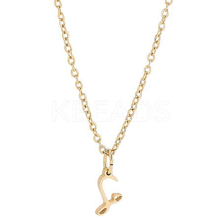 1pc 304 Stainless Steel Letter Pendant Necklaces NJEW-LP0001-39S-G-1