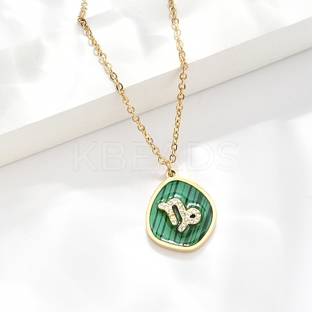304 Stainless Steel Micro Pave Cubic Zirconia constellation Pendant Necklaces NJEW-R021-01G-10-1